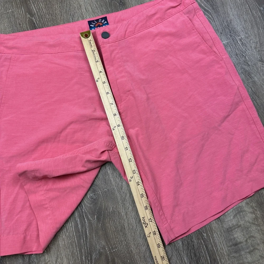 Faherty All Day Shorts Mens 35 Pink Hybrid Board Shorts Swim Trunks Quick Dry